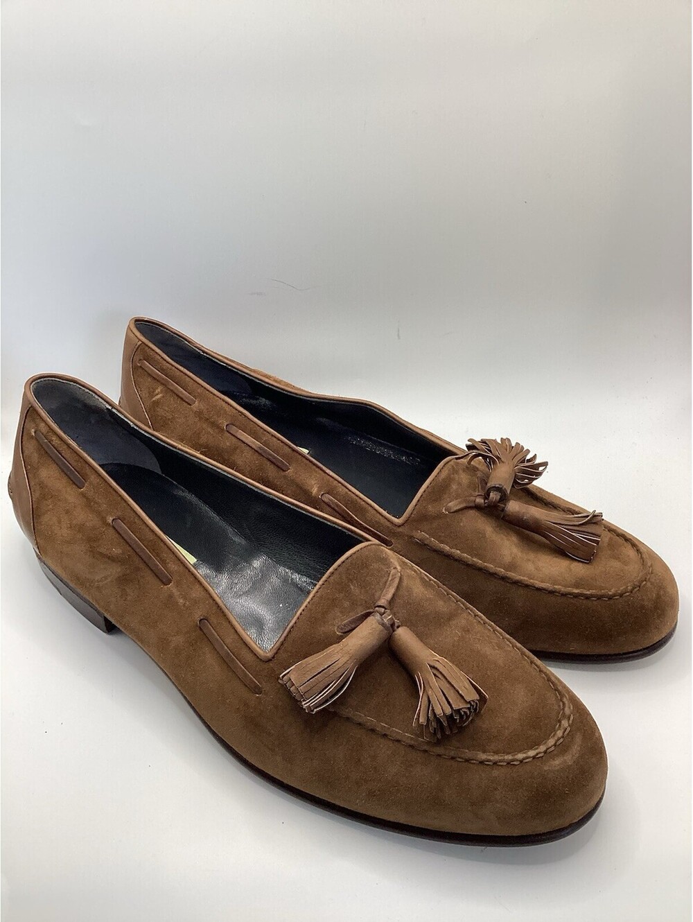 Bragano Cole Haan Tassel Loafers Size 9 M Brown Suede